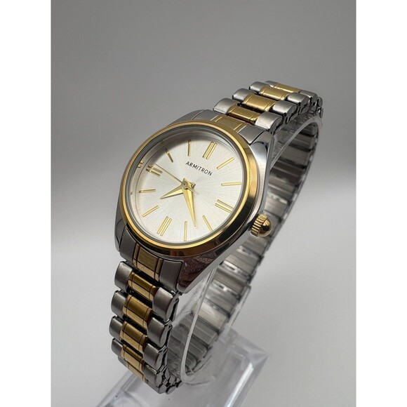 Armitron Accessories - Armitron Ladies Two-Tone Expansion Watch 75/5300TT Silver Sunray Dial